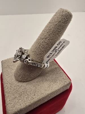 ENGAGEMENT RING: 6.03G 14K-W/G, CTW MARQUISE CUT DIAMOND , TCW 3.10, SIZE 6.75 - Thumbnail 7
