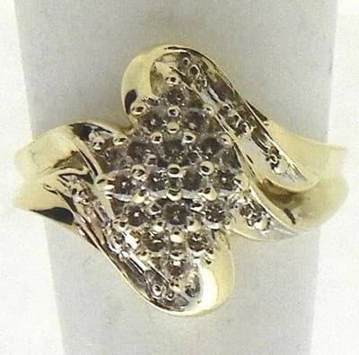 Lady's Diamond Cluster Ring 38 Diamonds .68 Carat T.W. 10K Yellow Go (GJE003219) - Thumbnail 3