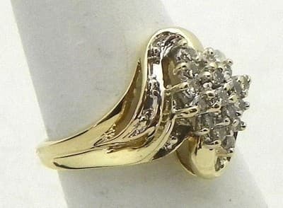Lady's Diamond Cluster Ring 38 Diamonds .68 Carat T.W. 10K Yellow Go (GJE003219) - Thumbnail 6