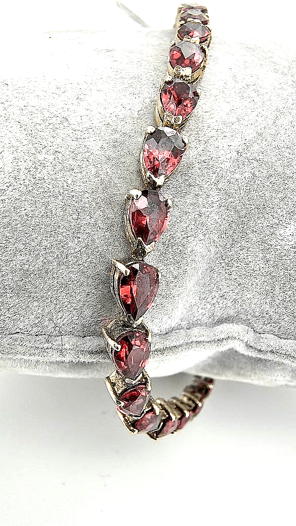 Almandine Garnet Silver-Stone Bracelet 925 Silver 2.36g (GJE003553) - Image 1