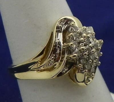 Lady's Diamond Cluster Ring 38 Diamonds .68 Carat T.W. 10K Yellow Go (GJE003219) - Image 1