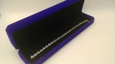 Blue Topaz Gold-Stone Bracelet 10K Yellow Gold 7.85g (GJE003538) - Thumbnail 2