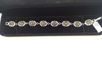 Brown Stone Silver-Stone Bracelet 000 Silver 13.4g (I-186) - Thumbnail 2