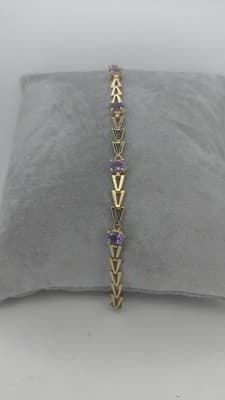 Amethyst Gold-Stone Bracelet 14K Yellow Gold 5.05g (GJE003541) - Image 1