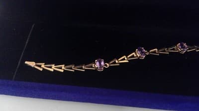 Amethyst Gold-Stone Bracelet 14K Yellow Gold 5.05g (GJE003541) - Thumbnail 6