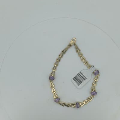 Amethyst Gold-Stone Bracelet 14K Yellow Gold 5.05g (GJE003541) - Thumbnail 11