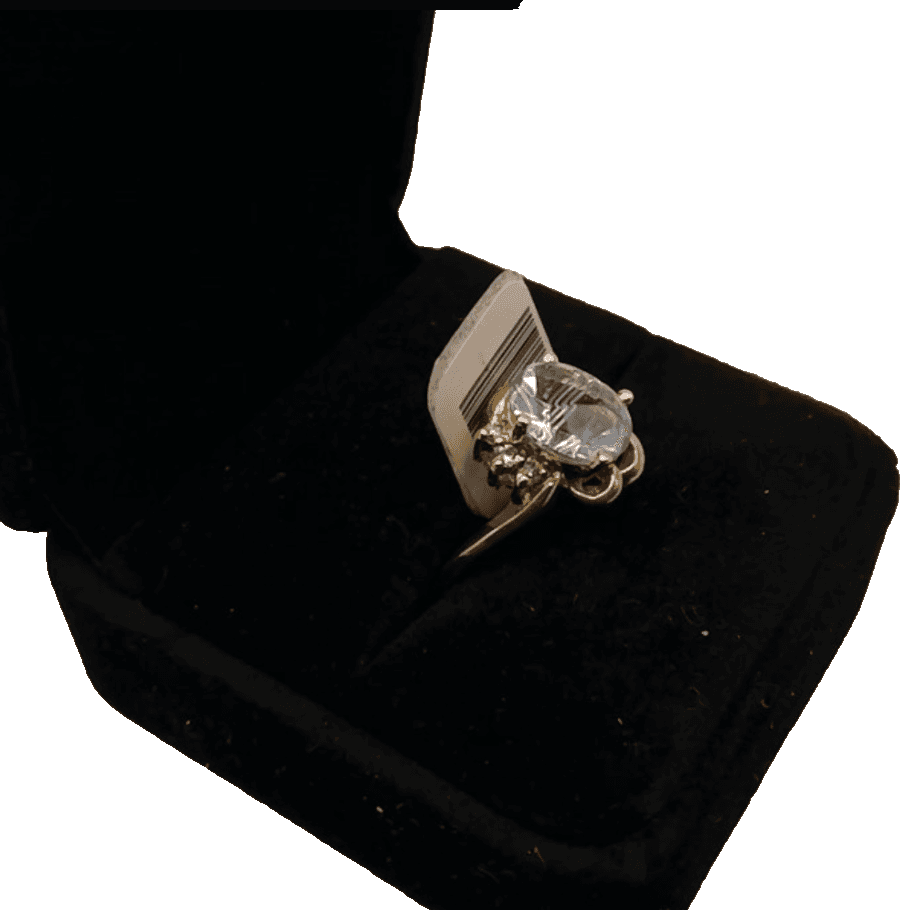 14K Yellow Gold Blue Topaz & Diamond Ring 2.01CTW Oval Cut 0.03CTW Brilliant Dia - Thumbnail 5