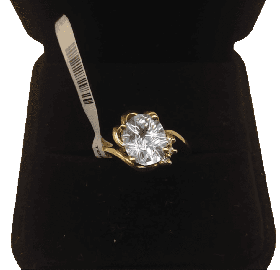 14K Yellow Gold Blue Topaz & Diamond Ring 2.01CTW Oval Cut 0.03CTW Brilliant Dia - Thumbnail 2
