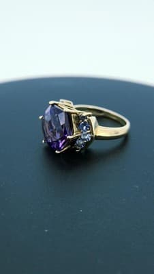 Amethyst Lady's Stone Ring 14K Yellow Gold 5g Size:6 (GJE000026) - Thumbnail 11