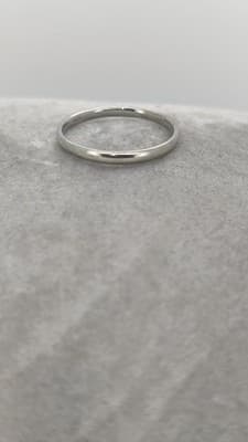 Unisex Gold Ring 10K White Gold 0.87g Size:5 (GJE000806) - Thumbnail 4