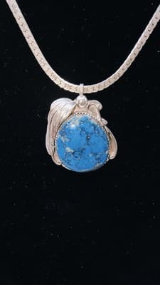 19" Bisbee Turquoise Stone Necklace 925 Silver 22.72g (GJE003723) - Thumbnail 7