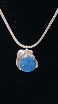 19" Bisbee Turquoise Stone Necklace 925 Silver 22.72g (GJE003723) - Thumbnail 8