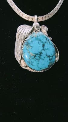 19" Bisbee Turquoise Stone Necklace 925 Silver 22.72g (GJE003723) - Thumbnail 9