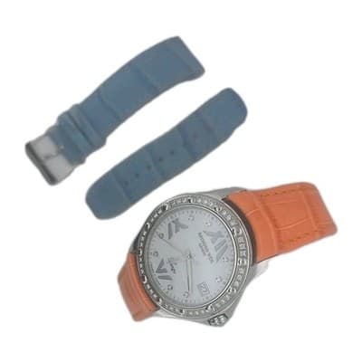 Geneva Raymond Weil, Diamond Bezel, Pearl Dial, Orange & Blue Straps Watch - Thumbnail 9