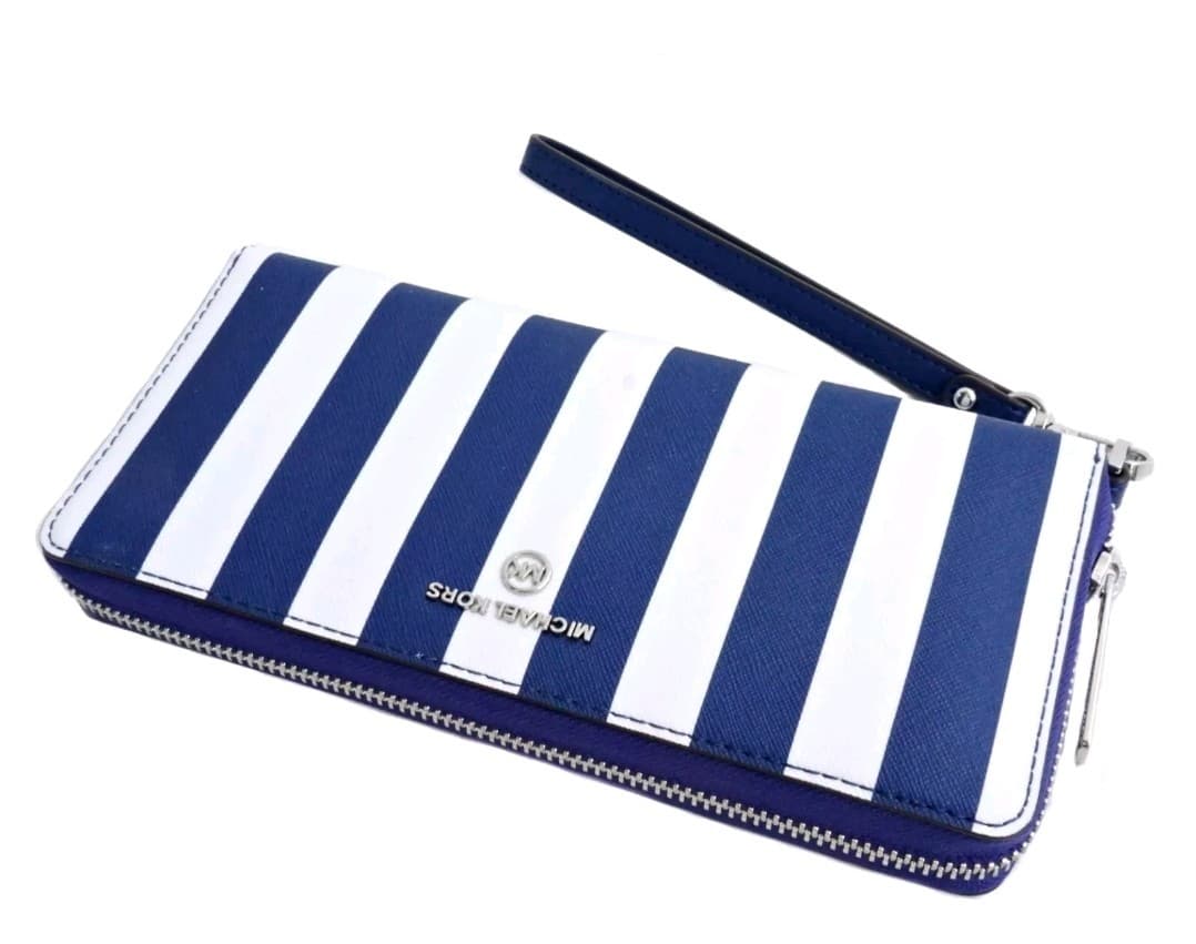New Michael Kors Wallet Purse Coin Purse Jet Set Charm Continental Cobalt Blue - Thumbnail 6