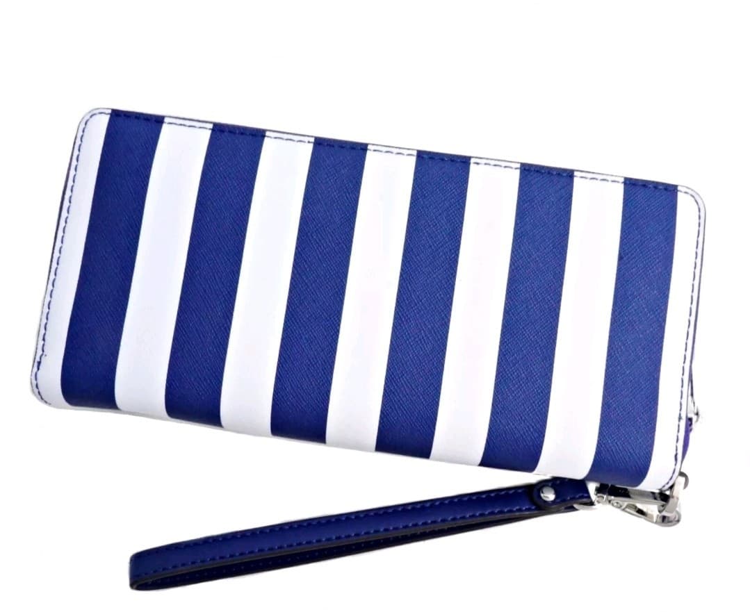 New Michael Kors Wallet Purse Coin Purse Jet Set Charm Continental Cobalt Blue - Thumbnail 7