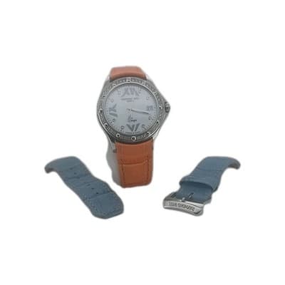 Geneva Raymond Weil, Diamond Bezel, Pearl Dial, Orange & Blue Straps Watch - Thumbnail 7