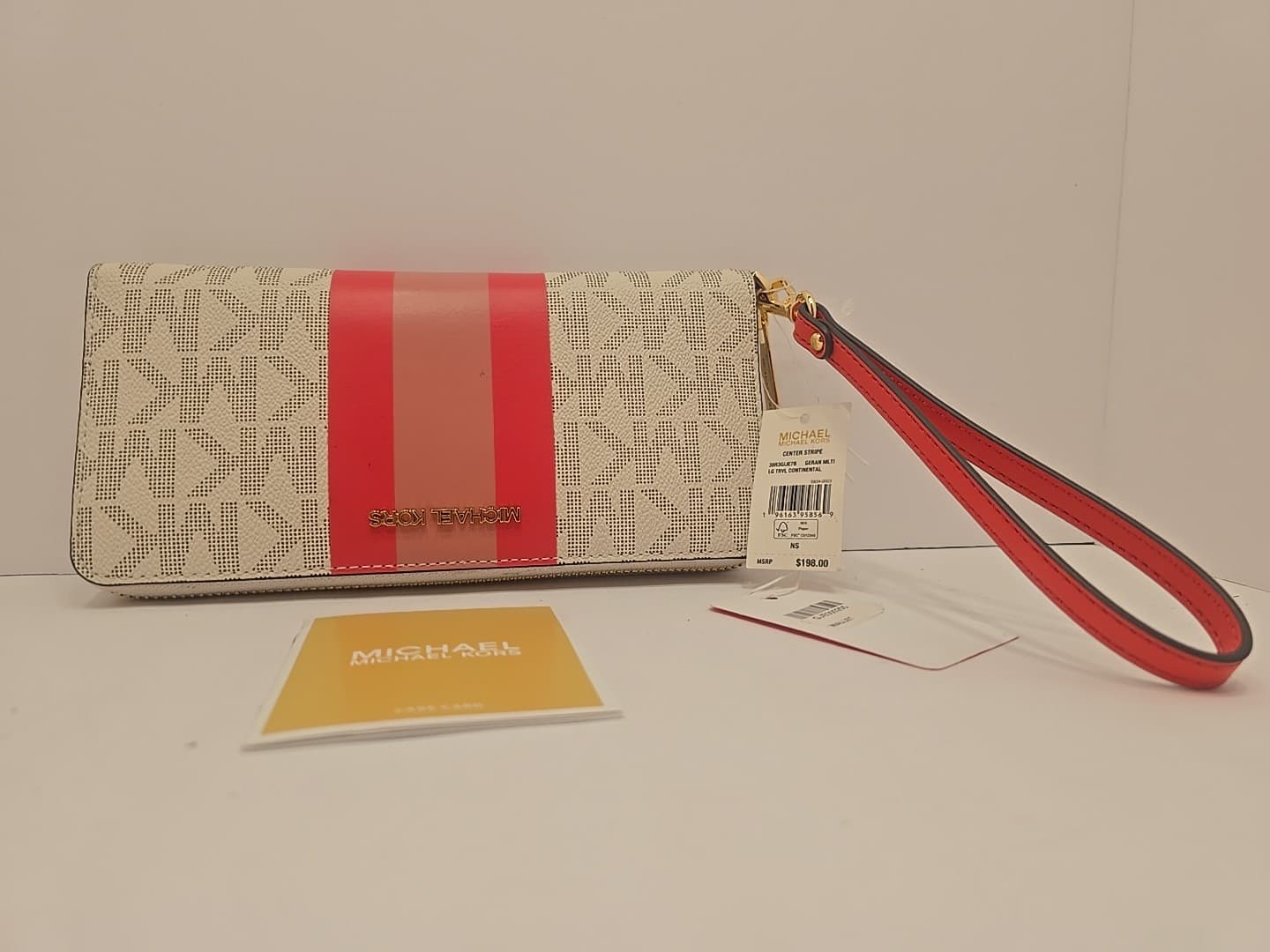 MICHAEL KORS CENTER STRIPE CONTINENTAL TRAVEL WALLET NEW WITH TAG - Thumbnail 6