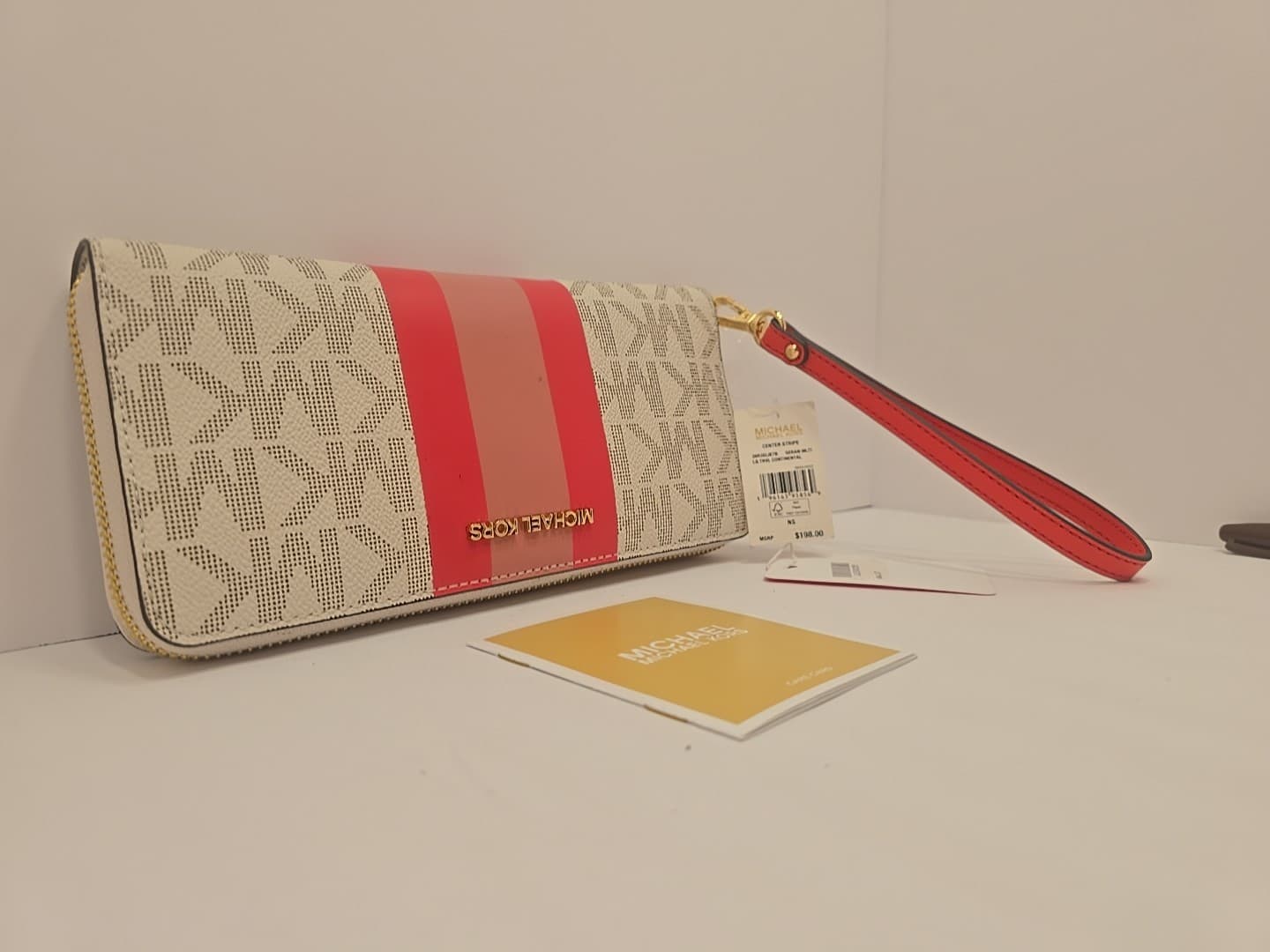 MICHAEL KORS CENTER STRIPE CONTINENTAL TRAVEL WALLET NEW WITH TAG - Thumbnail 7