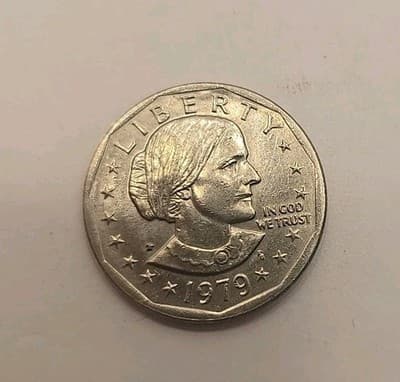 RARE ERROR NEAR DATE WIDE RIIM 1979 P CIRCULATED $1 DOLLAR SUSAN B ANTHONY - Thumbnail 3