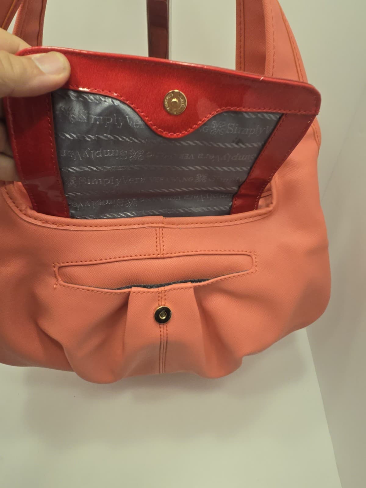 Vera Wang Side kick ORANGE Shoulder bag Purse Slouchy HOBO Salmon - Thumbnail 7