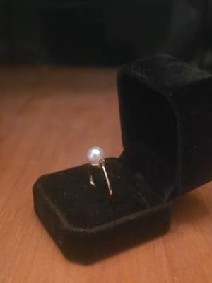 14k Yellow Gold Cultured Pearl & 2 Tanzanite Womens Trilogy Ring - Thumbnail 13