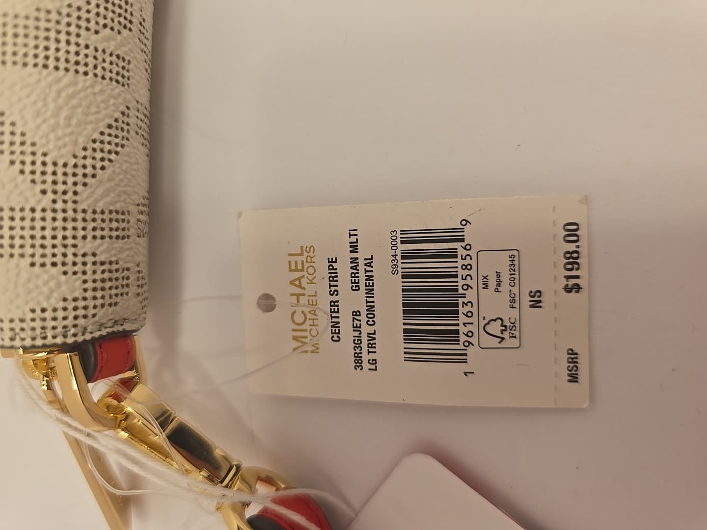 MICHAEL KORS CENTER STRIPE CONTINENTAL TRAVEL WALLET NEW WITH TAG - Thumbnail 4