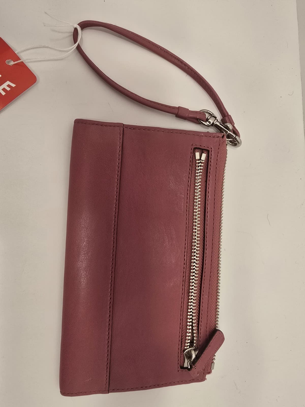 Coach Pink Leather Clutch Zipper Wristlet rectangular, wrist Strap, lined fabric - Thumbnail 8
