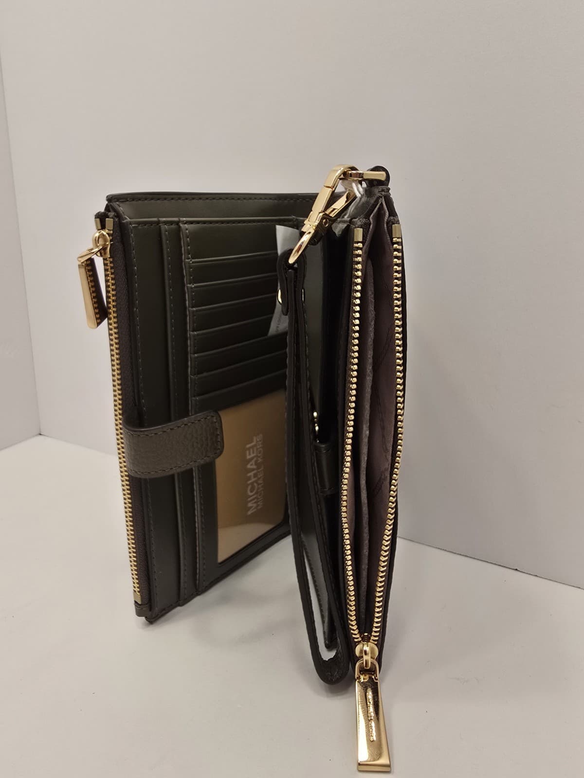 Michael Kors Jet Set Travel Double-Zip Wristlet Green Leather NEW NEW NEW - Thumbnail 4
