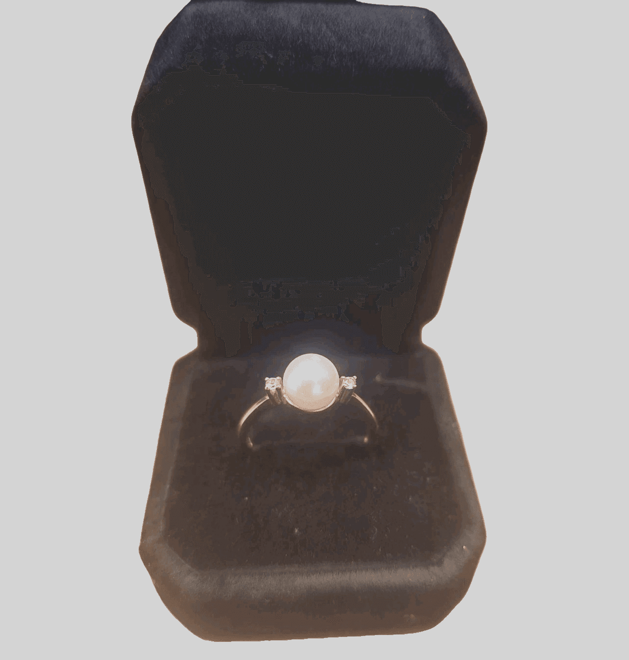 14k Yellow Gold Cultured Pearl & 2 Tanzanite Womens Trilogy Ring - Thumbnail 2