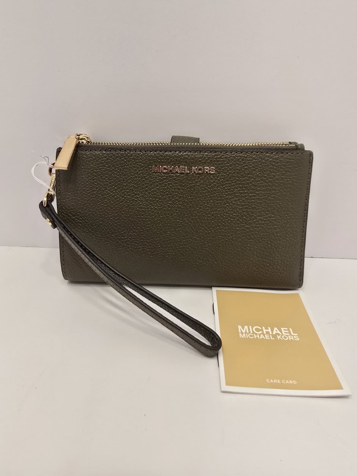 Michael Kors Jet Set Travel Double-Zip Wristlet Green Leather NEW NEW NEW - Thumbnail 13