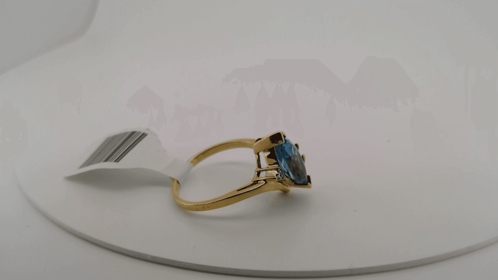 Blue Topaz Lady's Stone Ring 10K Yellow Gold 1.82g Size:6 - Thumbnail 7