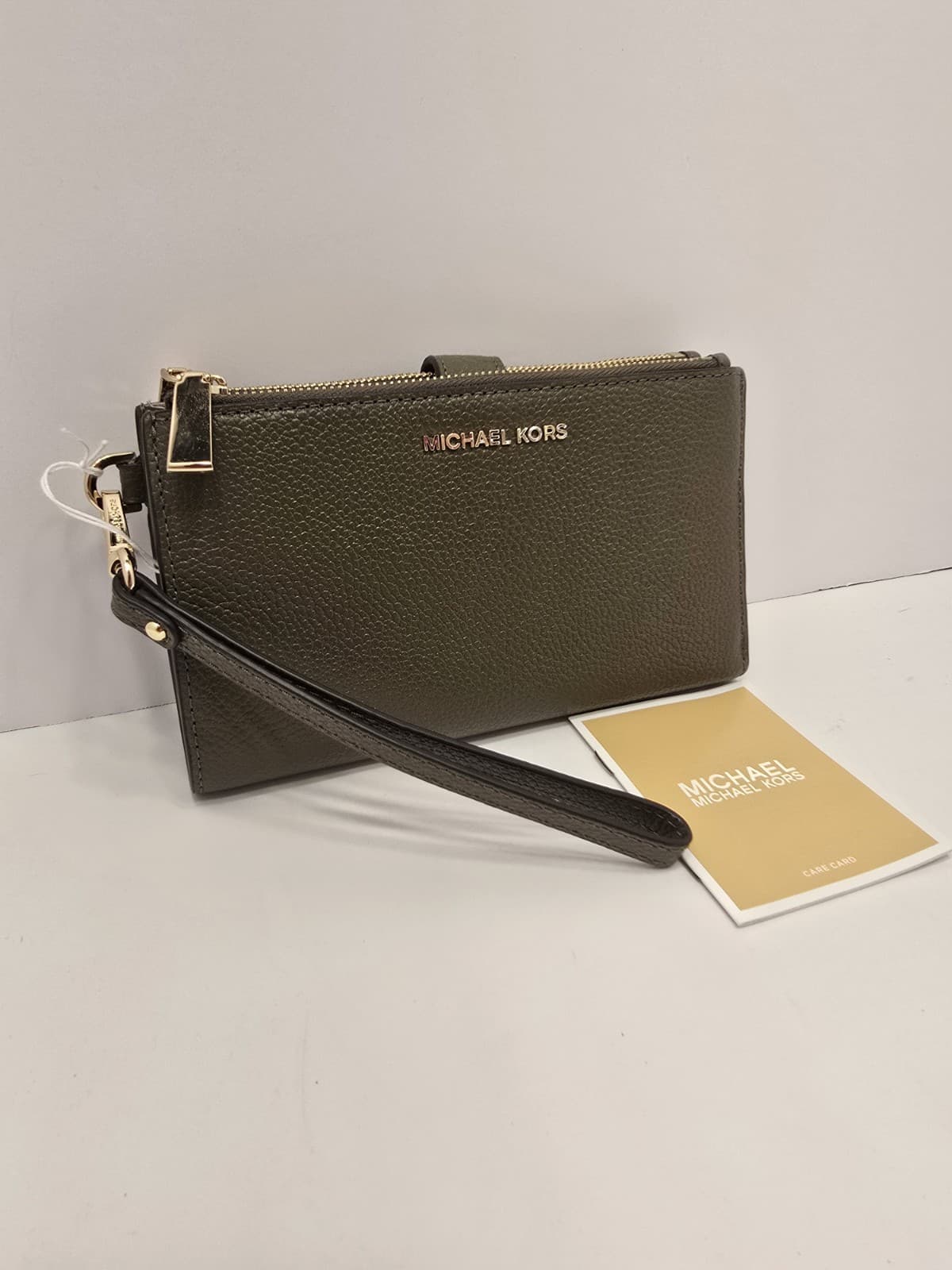 Michael Kors Jet Set Travel Double-Zip Wristlet Green Leather NEW NEW NEW - Thumbnail 12