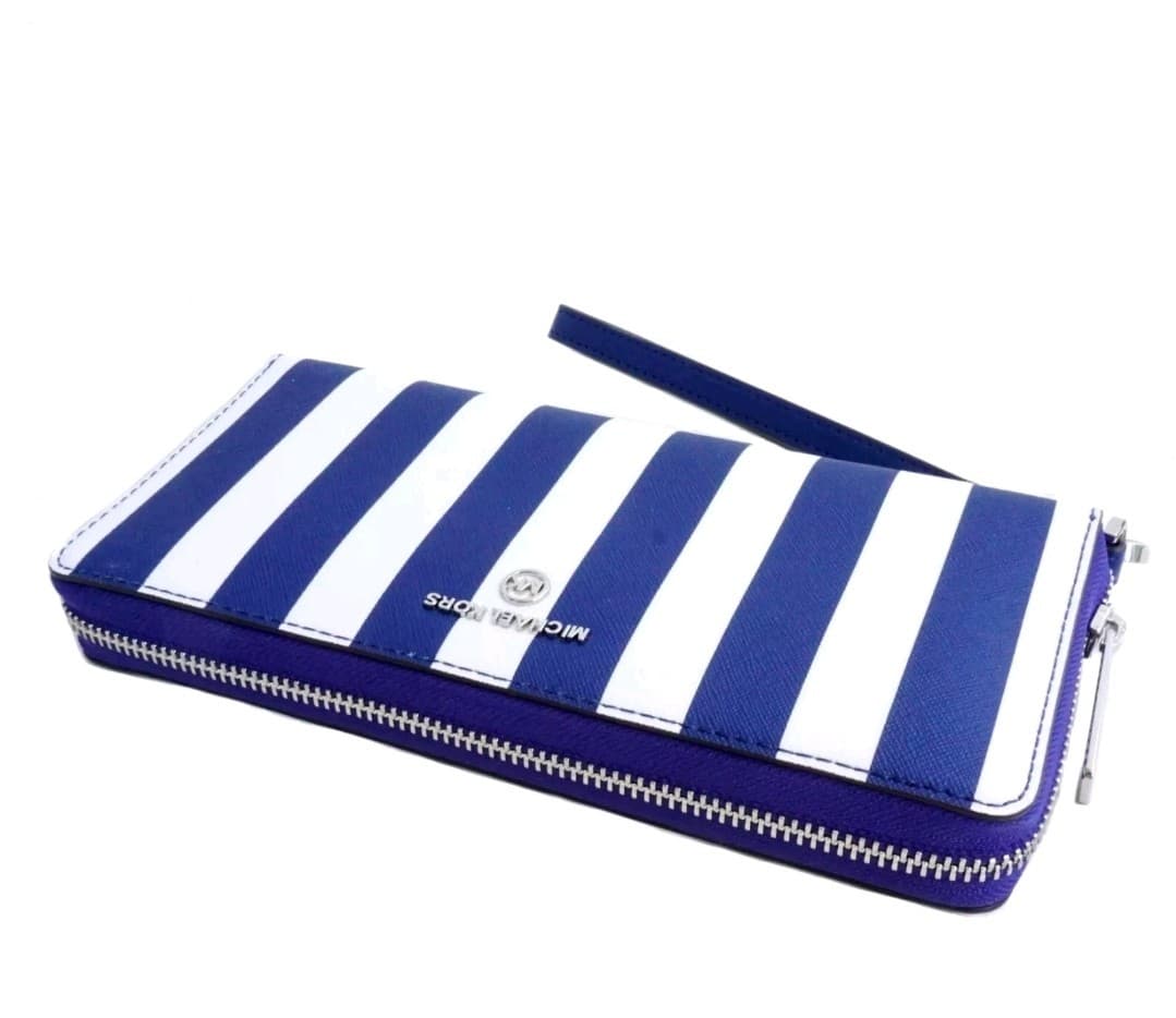 New Michael Kors Wallet Purse Coin Purse Jet Set Charm Continental Cobalt Blue - Thumbnail 8
