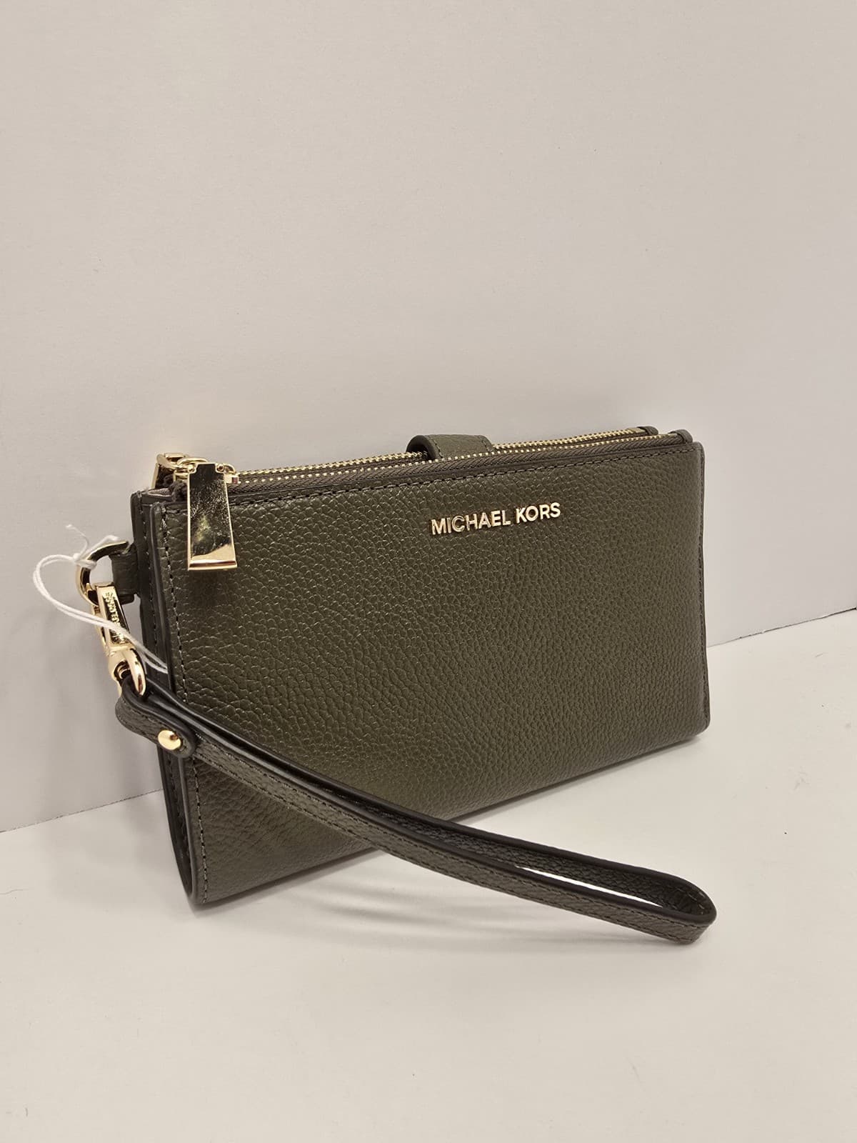 Michael Kors Jet Set Travel Double-Zip Wristlet Green Leather NEW NEW NEW - Thumbnail 16
