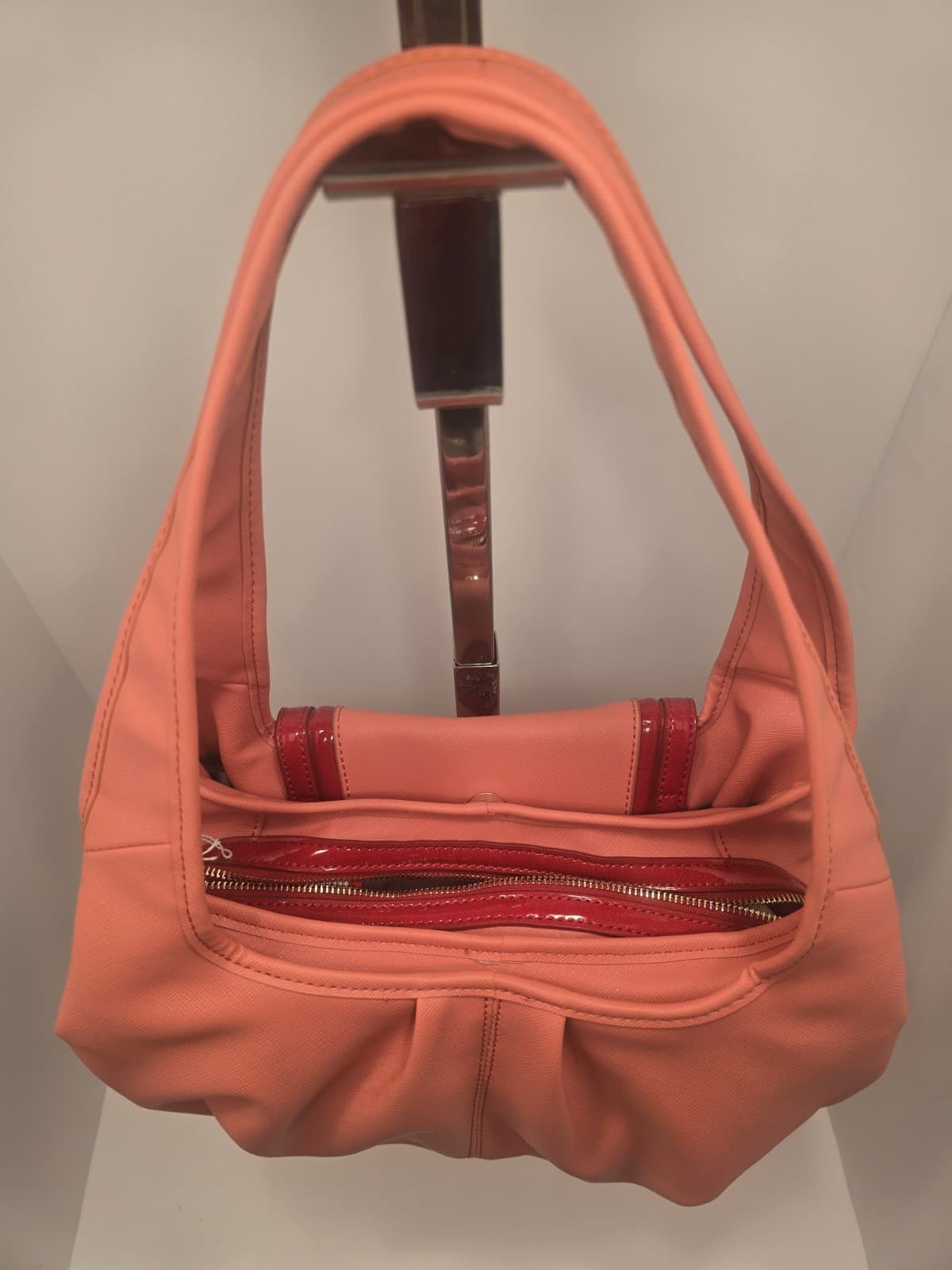 Vera Wang Side kick ORANGE Shoulder bag Purse Slouchy HOBO Salmon - Thumbnail 12
