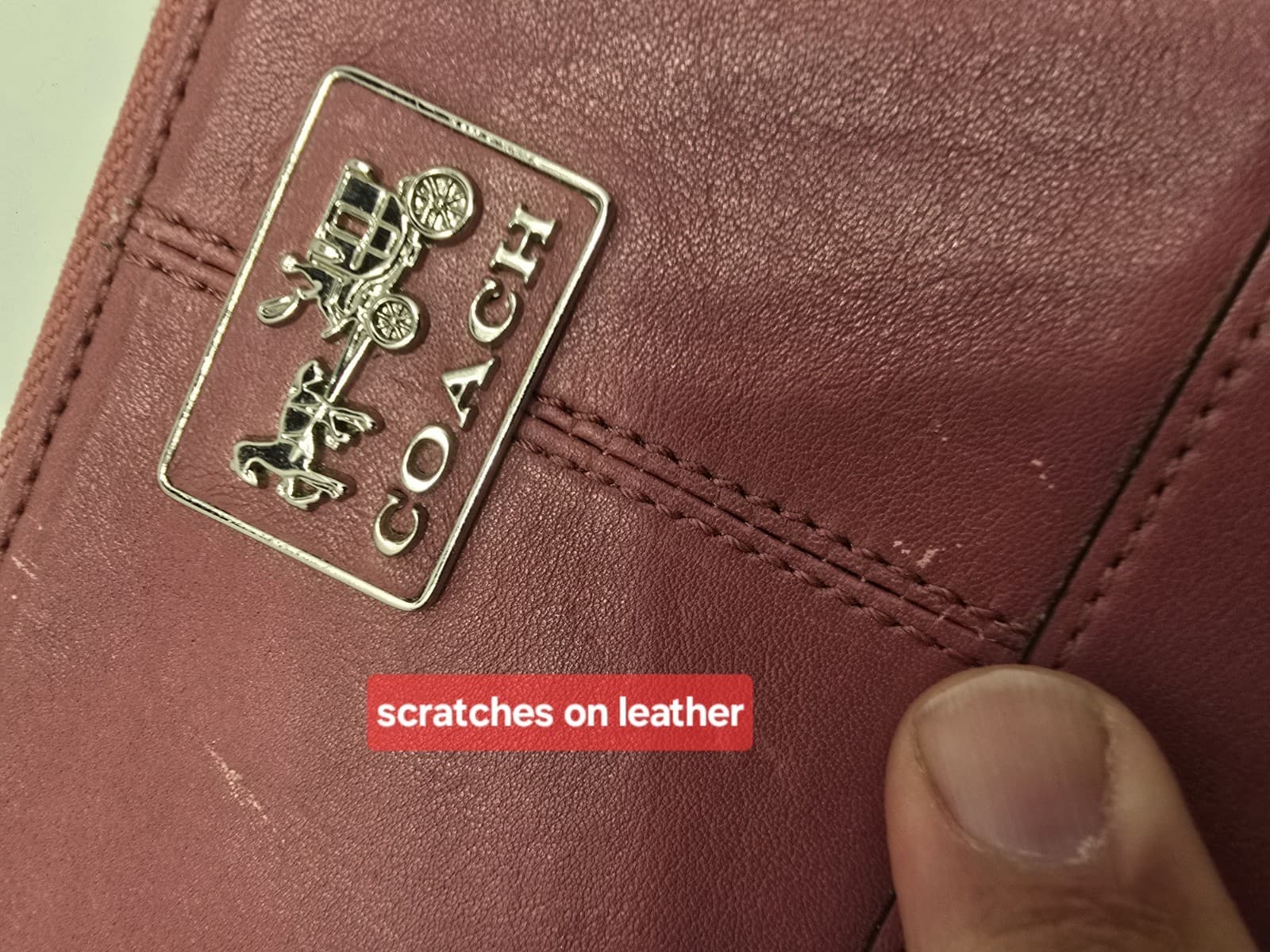 Coach Pink Leather Clutch Zipper Wristlet rectangular, wrist Strap, lined fabric - Thumbnail 13