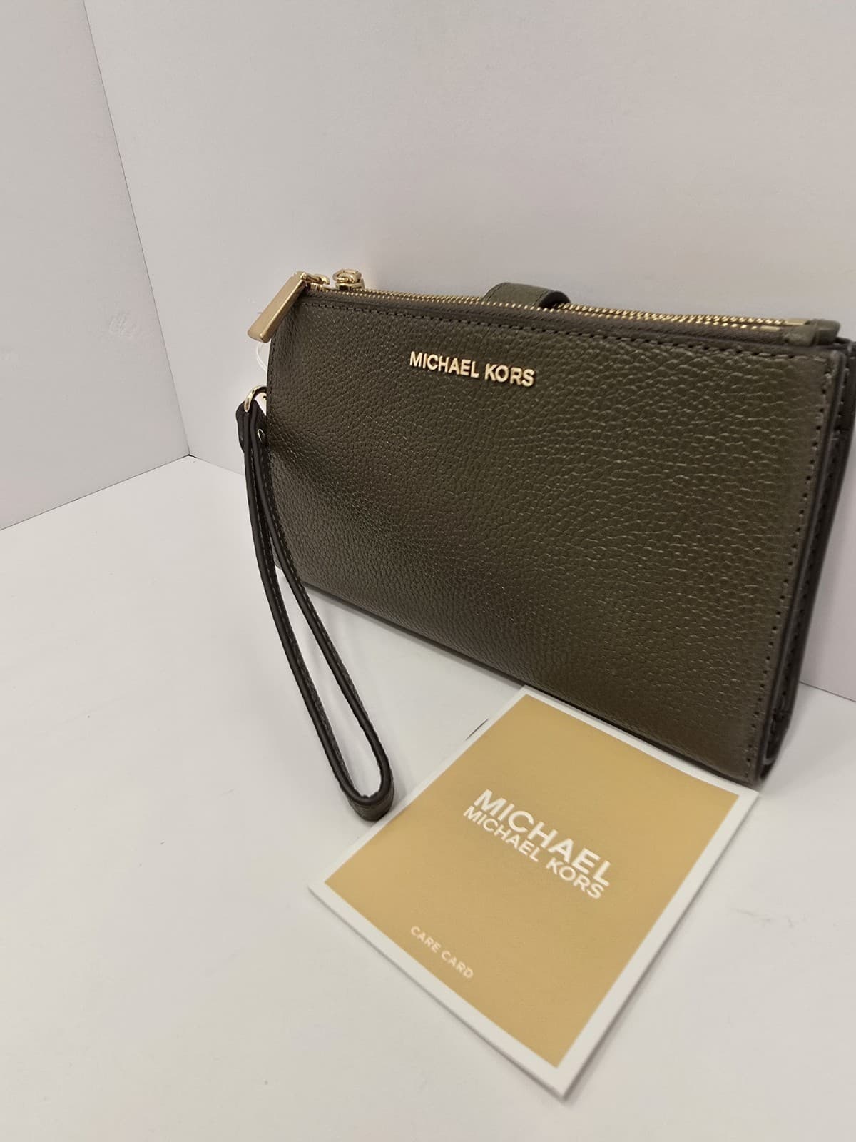 Michael Kors Jet Set Travel Double-Zip Wristlet Green Leather NEW NEW NEW - Thumbnail 14