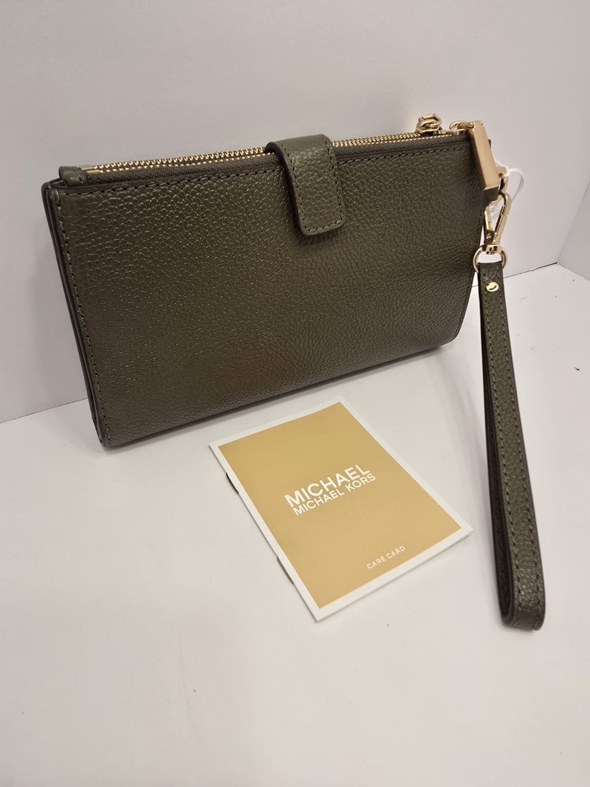Michael Kors Jet Set Travel Double-Zip Wristlet Green Leather NEW NEW NEW - Thumbnail 11