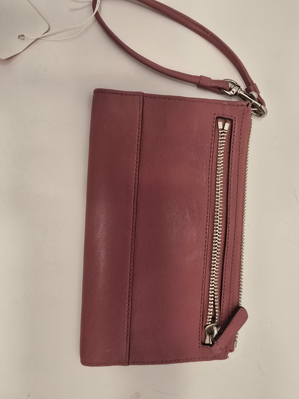 Coach Pink Leather Clutch Zipper Wristlet rectangular, wrist Strap, lined fabric - Thumbnail 9