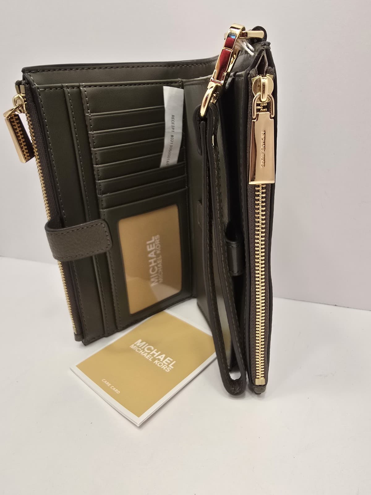 Michael Kors Jet Set Travel Double-Zip Wristlet Green Leather NEW NEW NEW - Thumbnail 9