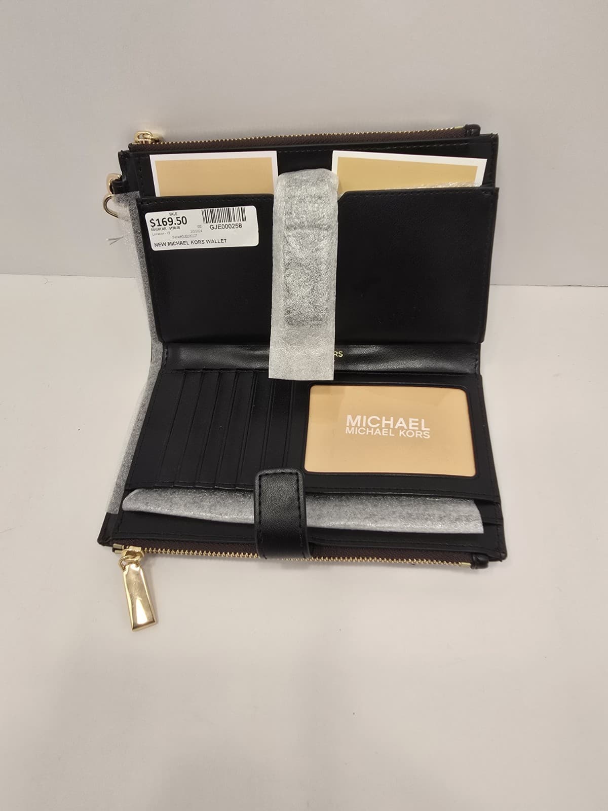 MICHAEL KORS Jet Set Double Zip Phone Wristlet Striped Pony Hair Brown MK Print - Thumbnail 2
