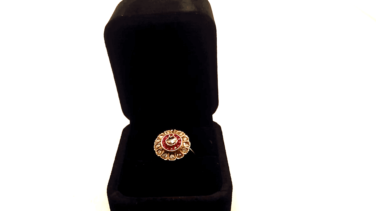 Vintage Ruby Unisex Stone & Diamond Ring 13 Diamonds 1.53 Carat T.W. (GJE003211) - Thumbnail 5