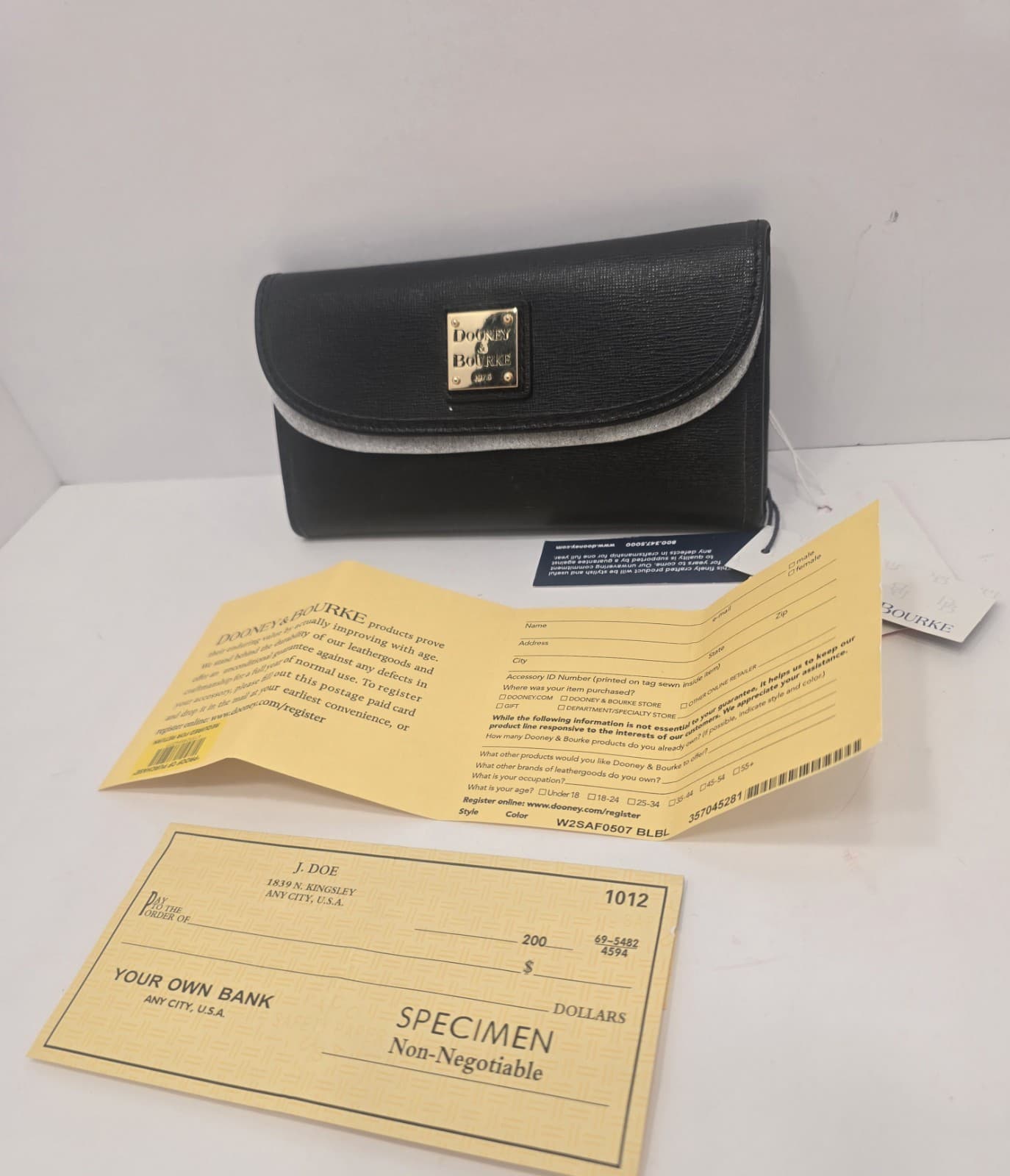 Dooney & Bourke Saffiano Leather Continental Clutch Wallet Black - Thumbnail 17