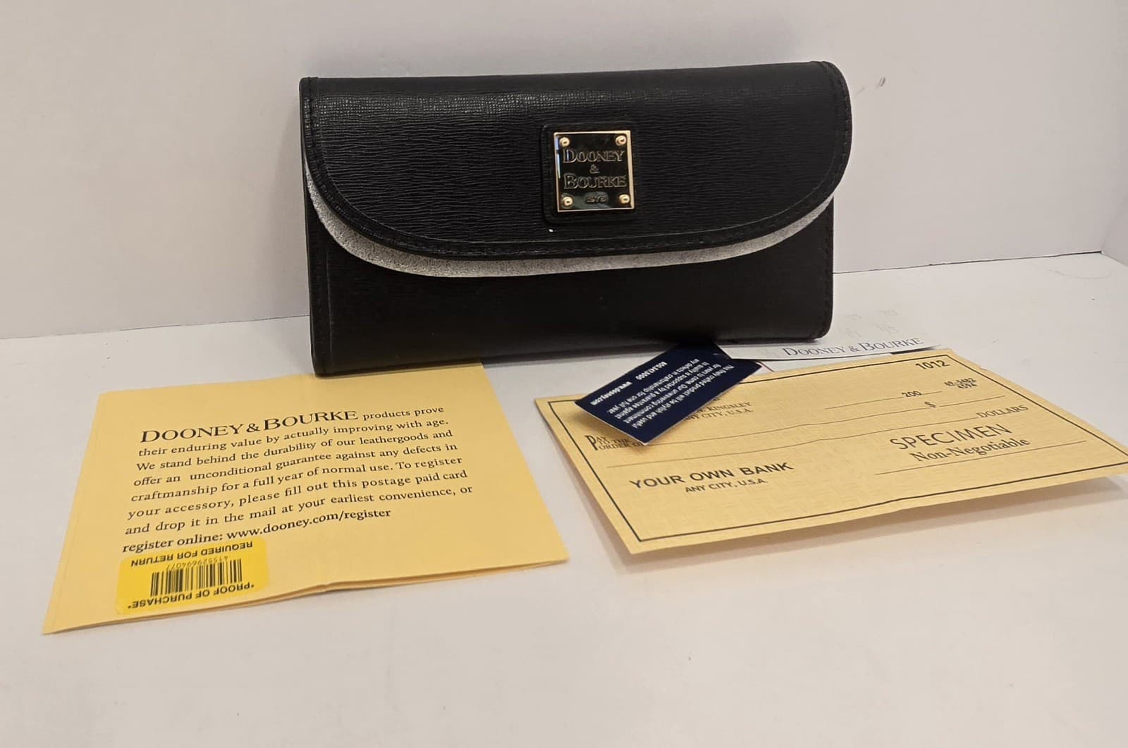 Dooney & Bourke Saffiano Leather Continental Clutch Wallet Black - Thumbnail 10