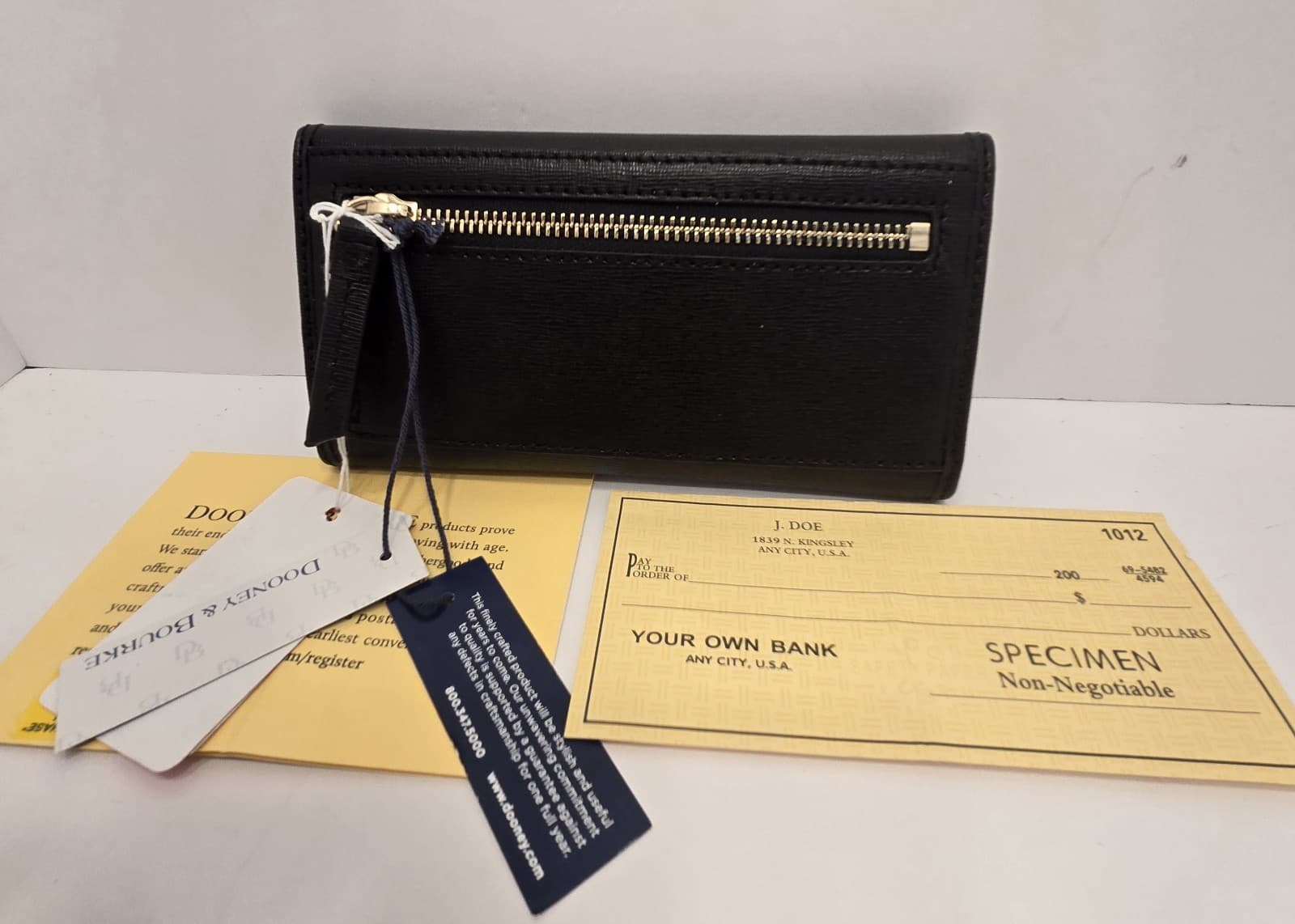 Dooney & Bourke Saffiano Leather Continental Clutch Wallet Black - Thumbnail 9
