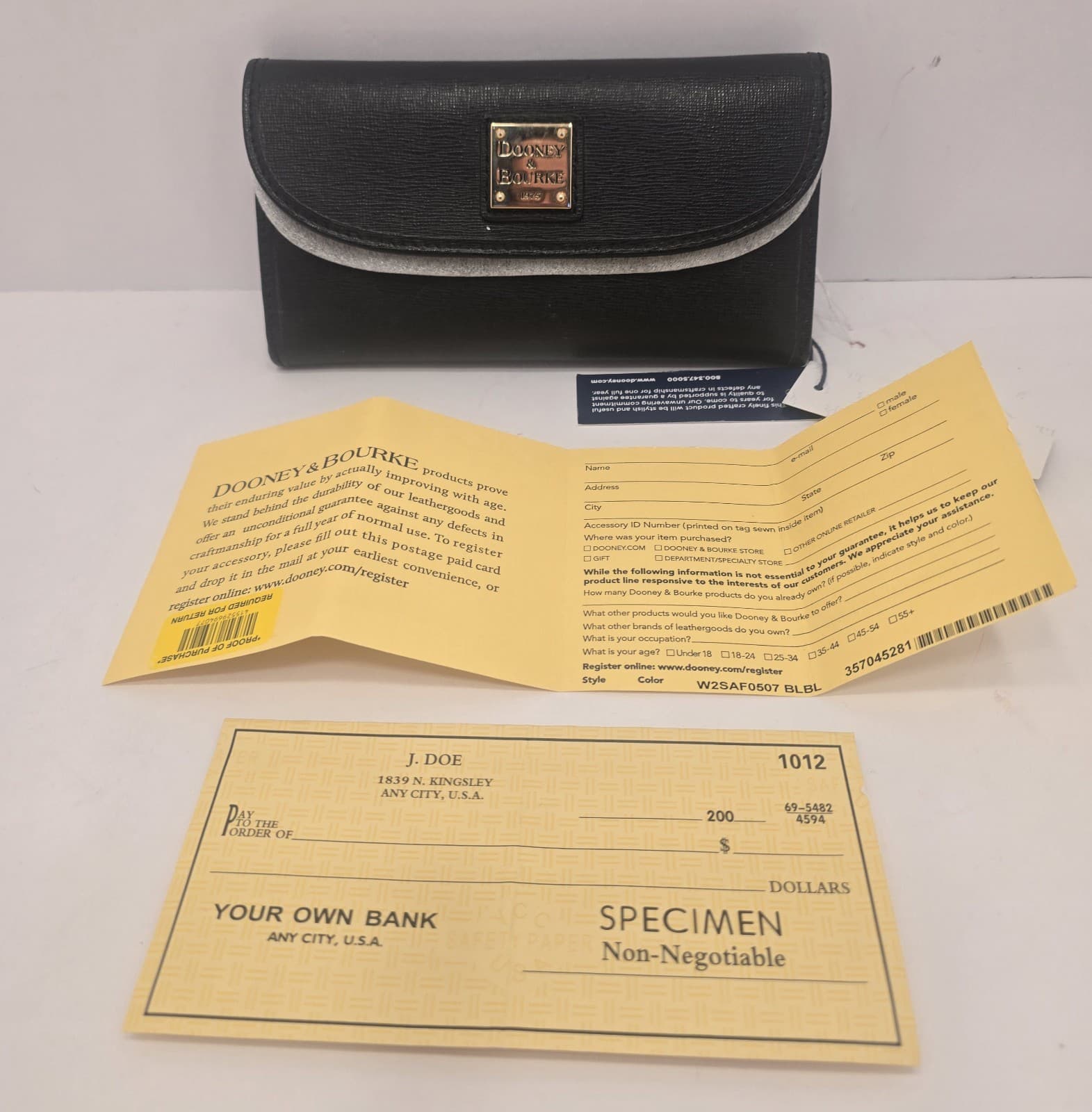 Dooney & Bourke Saffiano Leather Continental Clutch Wallet Black - Thumbnail 18