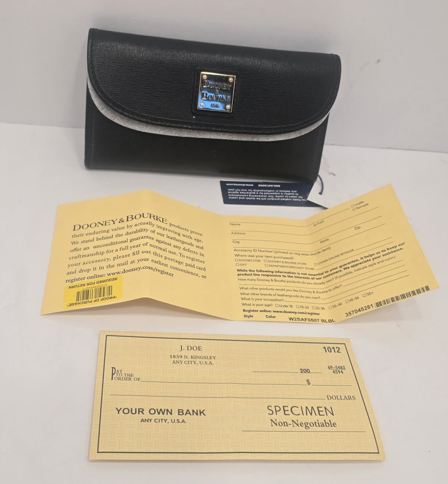 Dooney & Bourke Saffiano Leather Continental Clutch Wallet Black - Thumbnail 15