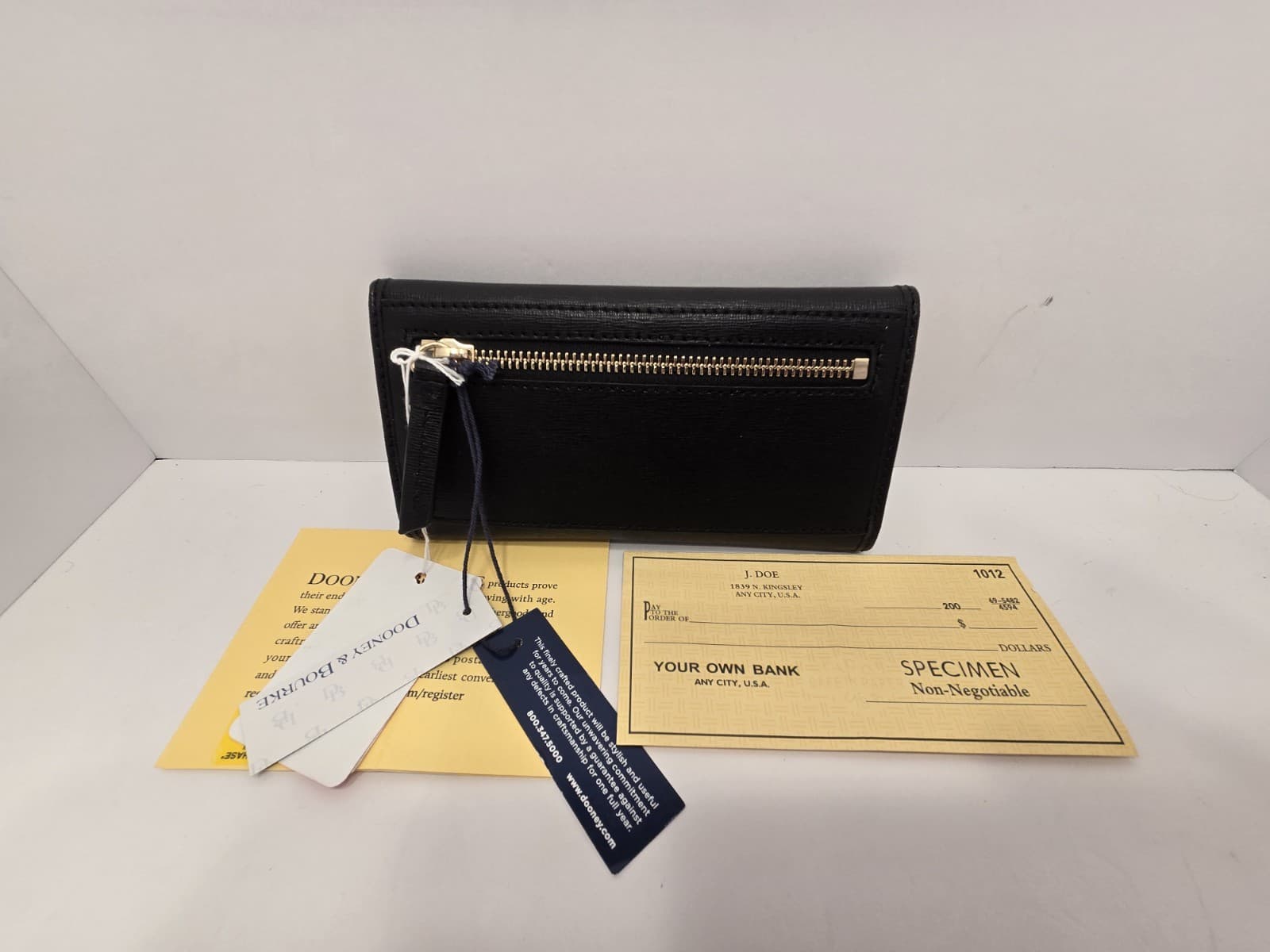 Dooney & Bourke Saffiano Leather Continental Clutch Wallet Black - Thumbnail 13
