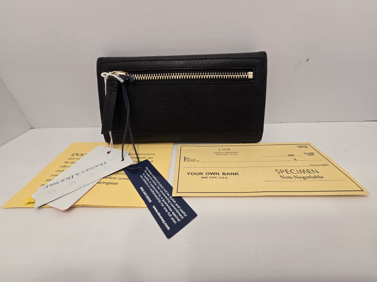 Dooney & Bourke Saffiano Leather Continental Clutch Wallet Black - Thumbnail 14